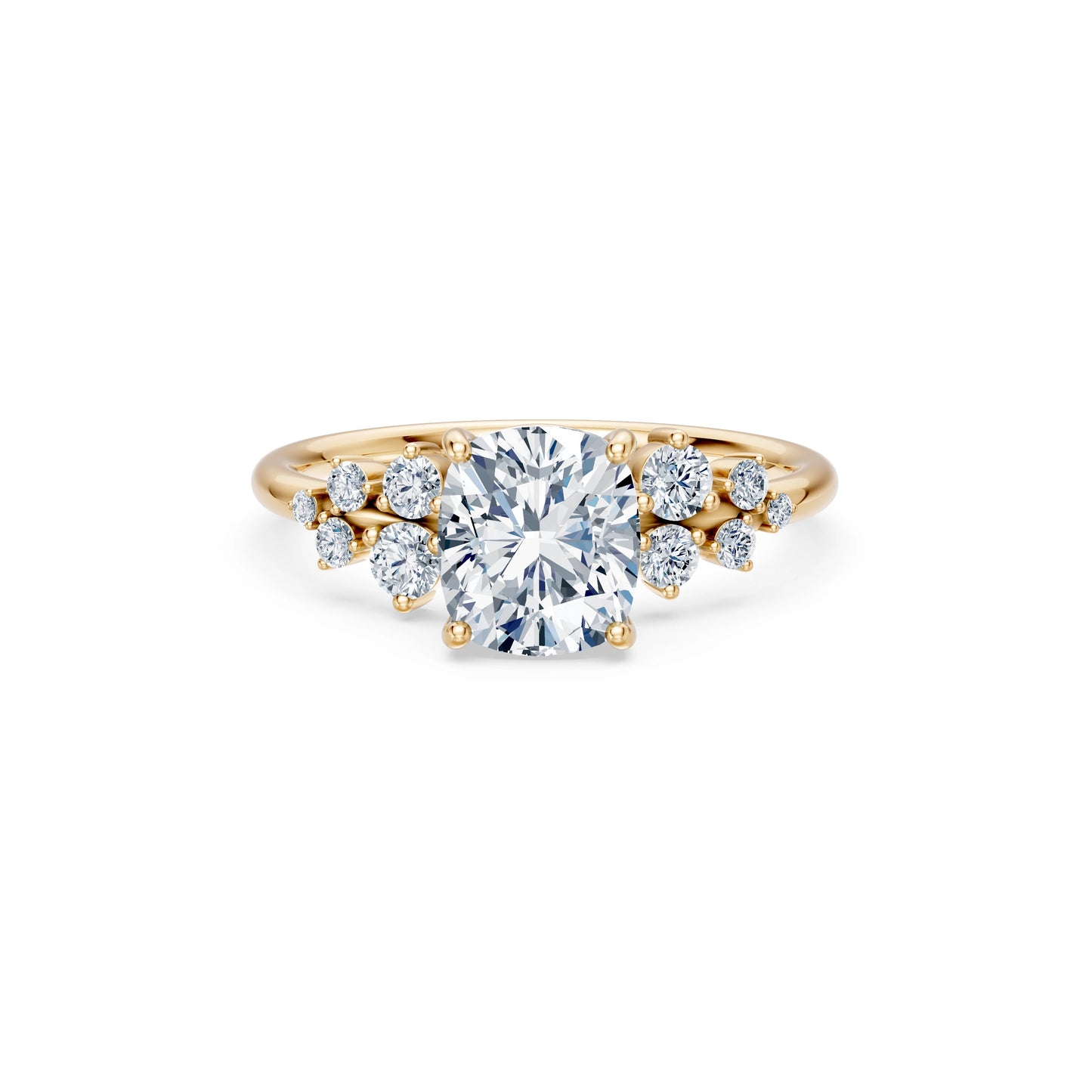 Cushion Lab Grown Diamond Classic Pave Eternity Ring 2.0ct by Qutahia Jewellery