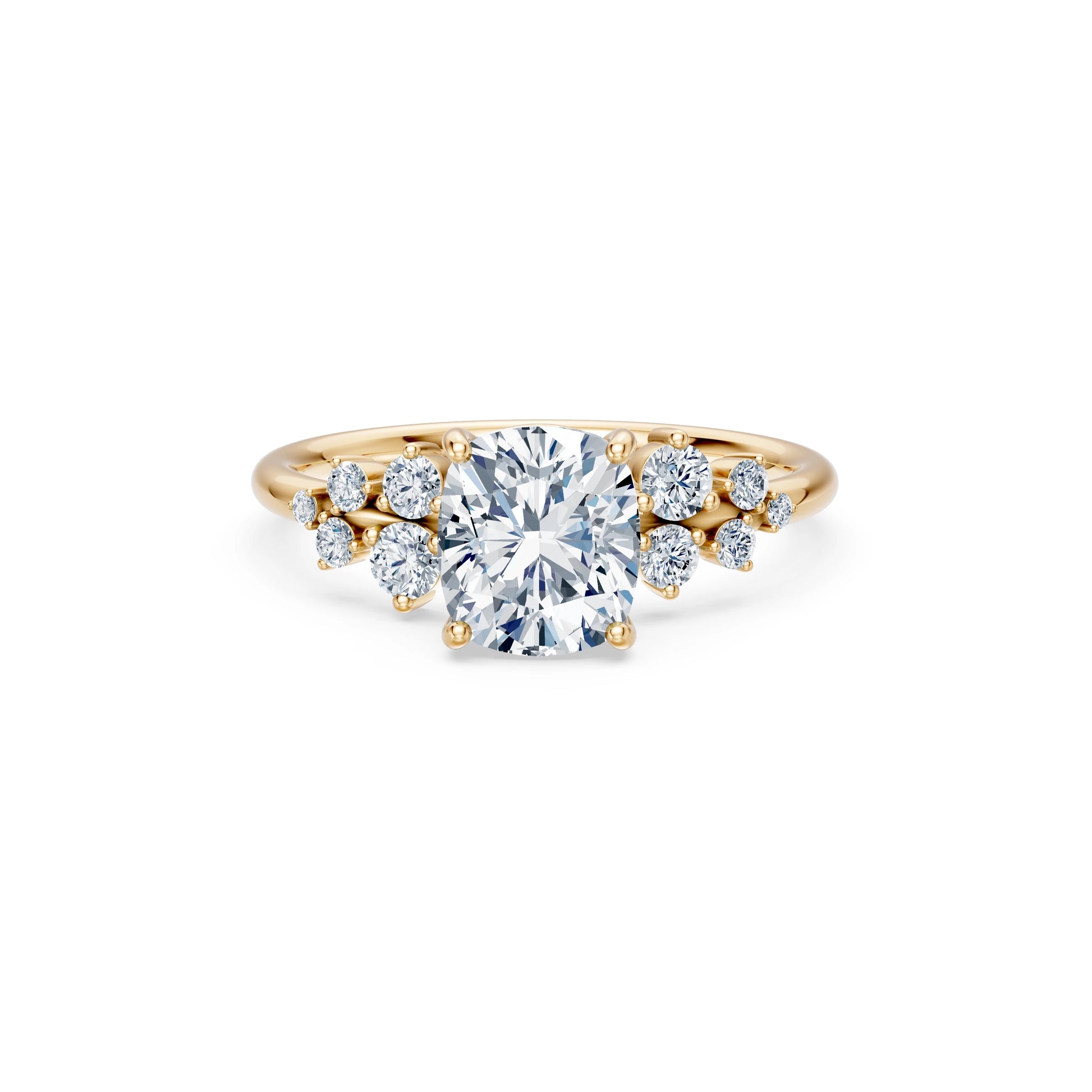 Cushion Lab Grown Diamond Classic Pave Eternity Ring 2.0ct by Qutahia Jewellery