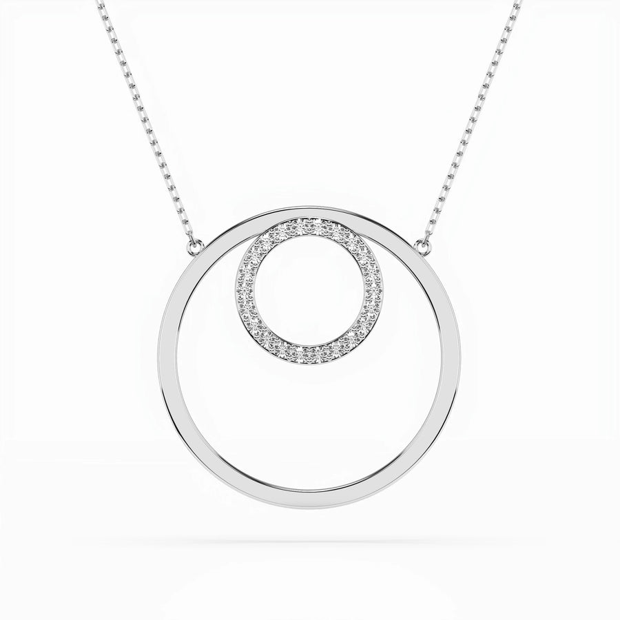 Delicate Diamond Necklace Round 0.13ct by Qutahia Jewellery