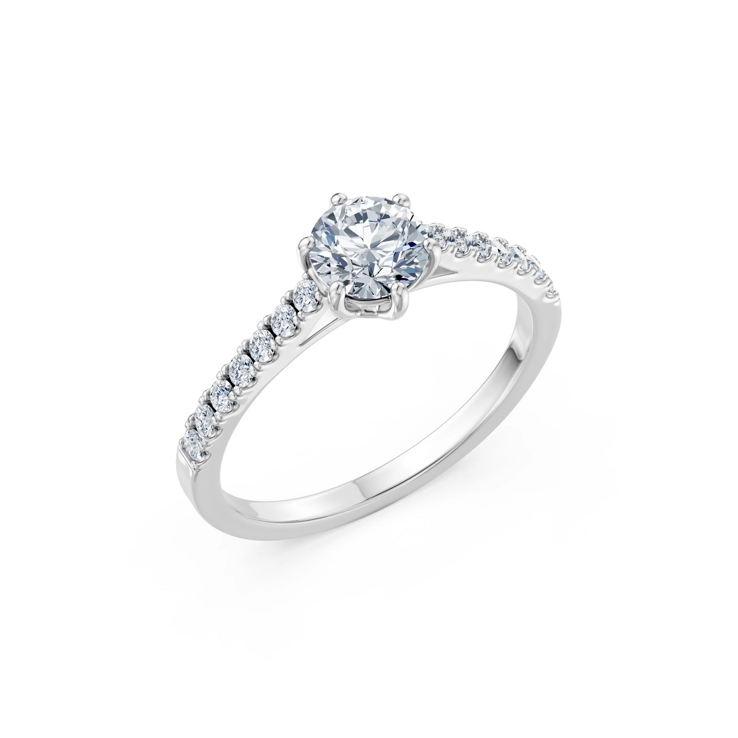 Round Brilliant Diamond Pave Eternity Ring 0.7ct by Qutahia Jewellery