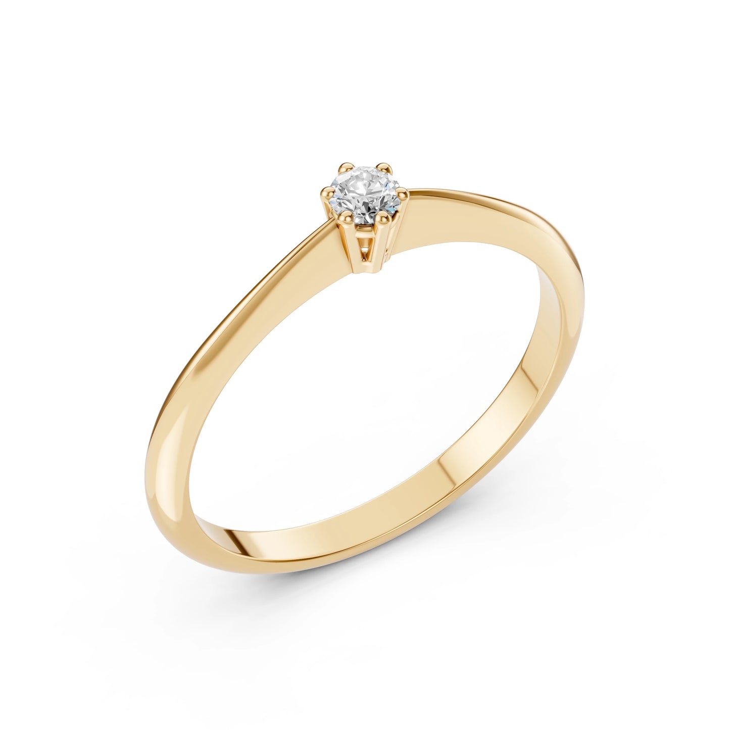 Solitaire Ring (Round), 0.15 ct — 101-10027(3.4)