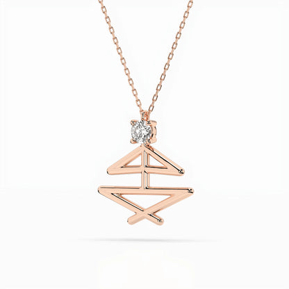 Minimalism Necklace (Round), 0.1 ct — 104-10064