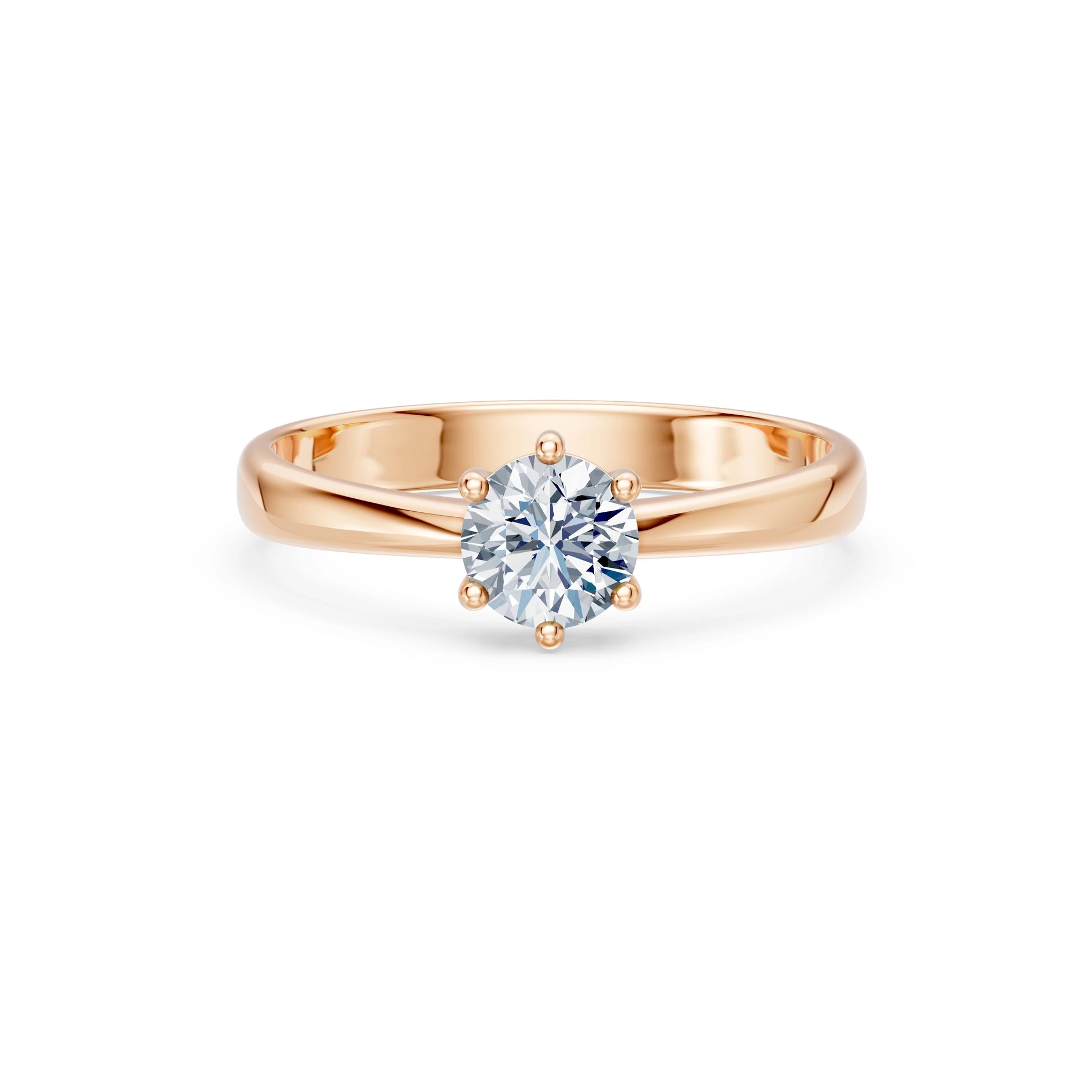 Round Brilliant Diamond Solitaire Engagement Ring 0.7ct by Qutahia Jewellery