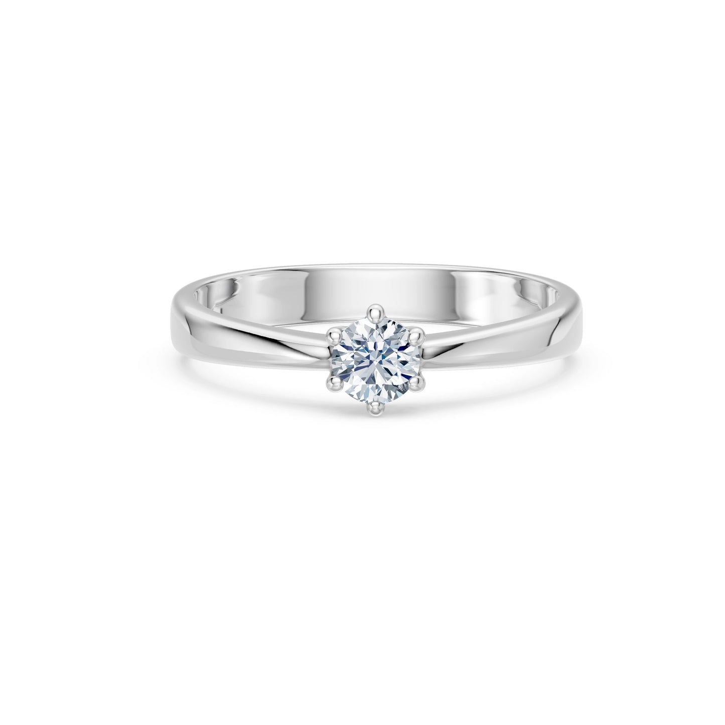 Round Brilliant Diamond Solitaire Engagement Ring 0.3ct by Qutahia Jewellery