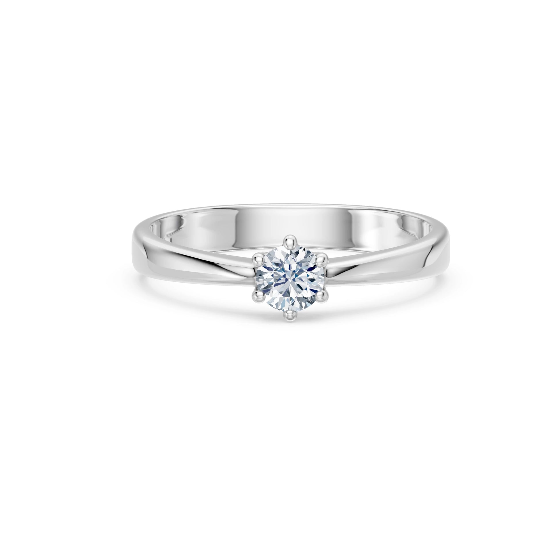 Round Brilliant Diamond Solitaire Engagement Ring 0.3ct by Qutahia Jewellery