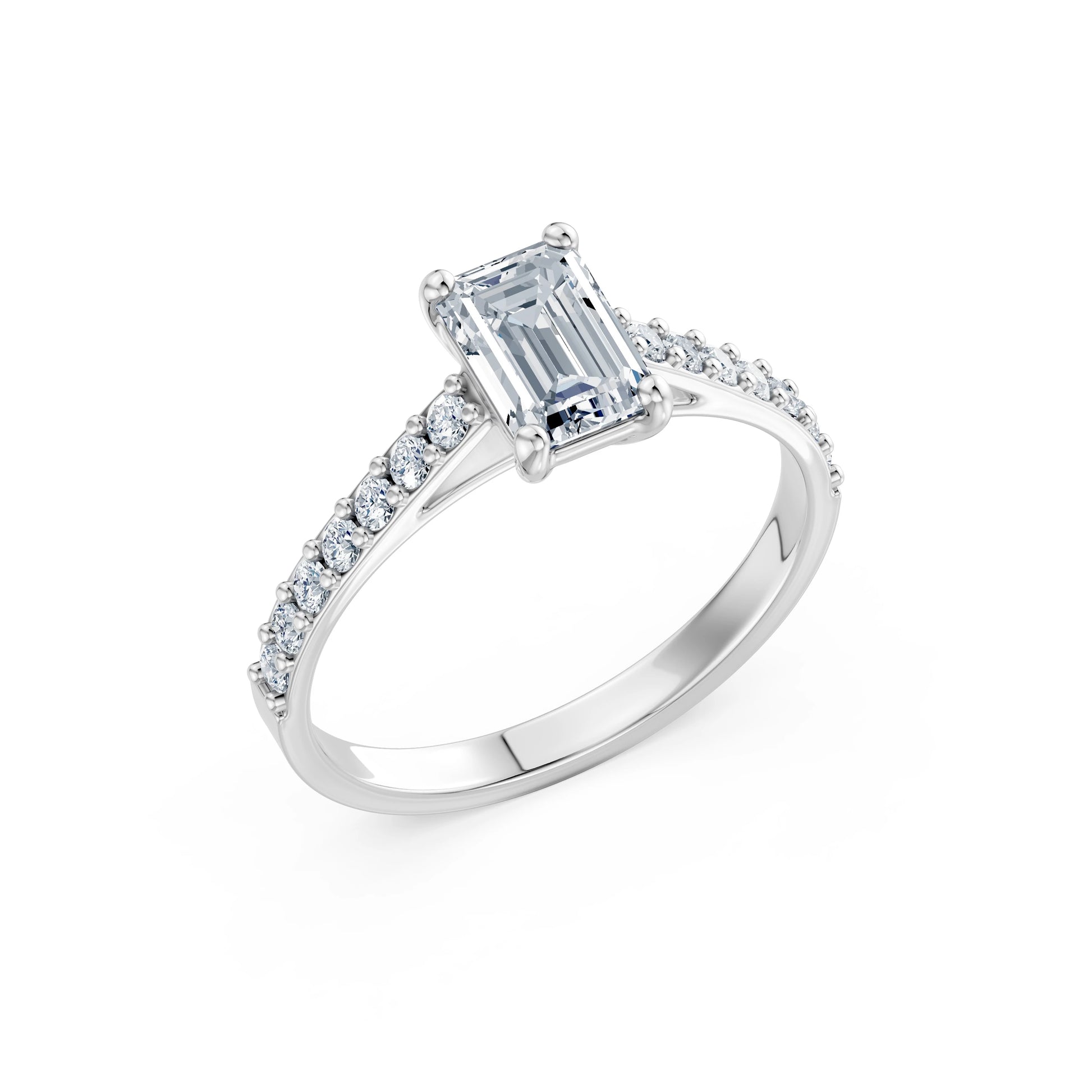 Emerald Lab Grown Diamond Slim Pave Eternity Ring 1.0ct by Qutahia Jewellery
