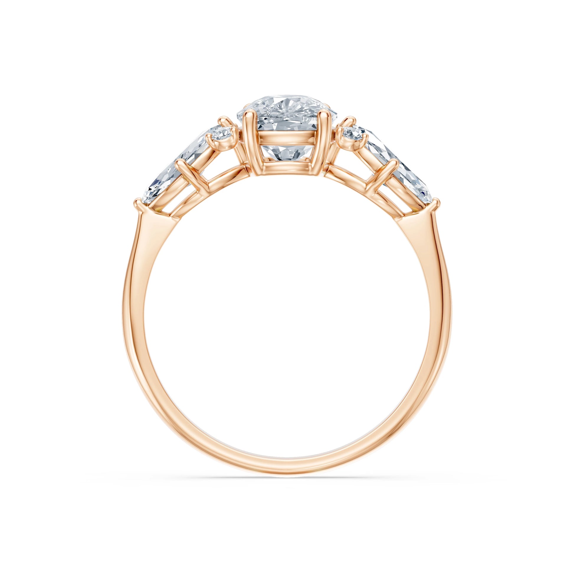 Cushion Lab Grown Diamond Side Stone Eternity Ring 1.5ct by Qutahia Jewellery