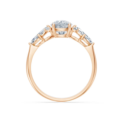 Cushion Lab Grown Diamond Side Stone Eternity Ring 1.5ct by Qutahia Jewellery