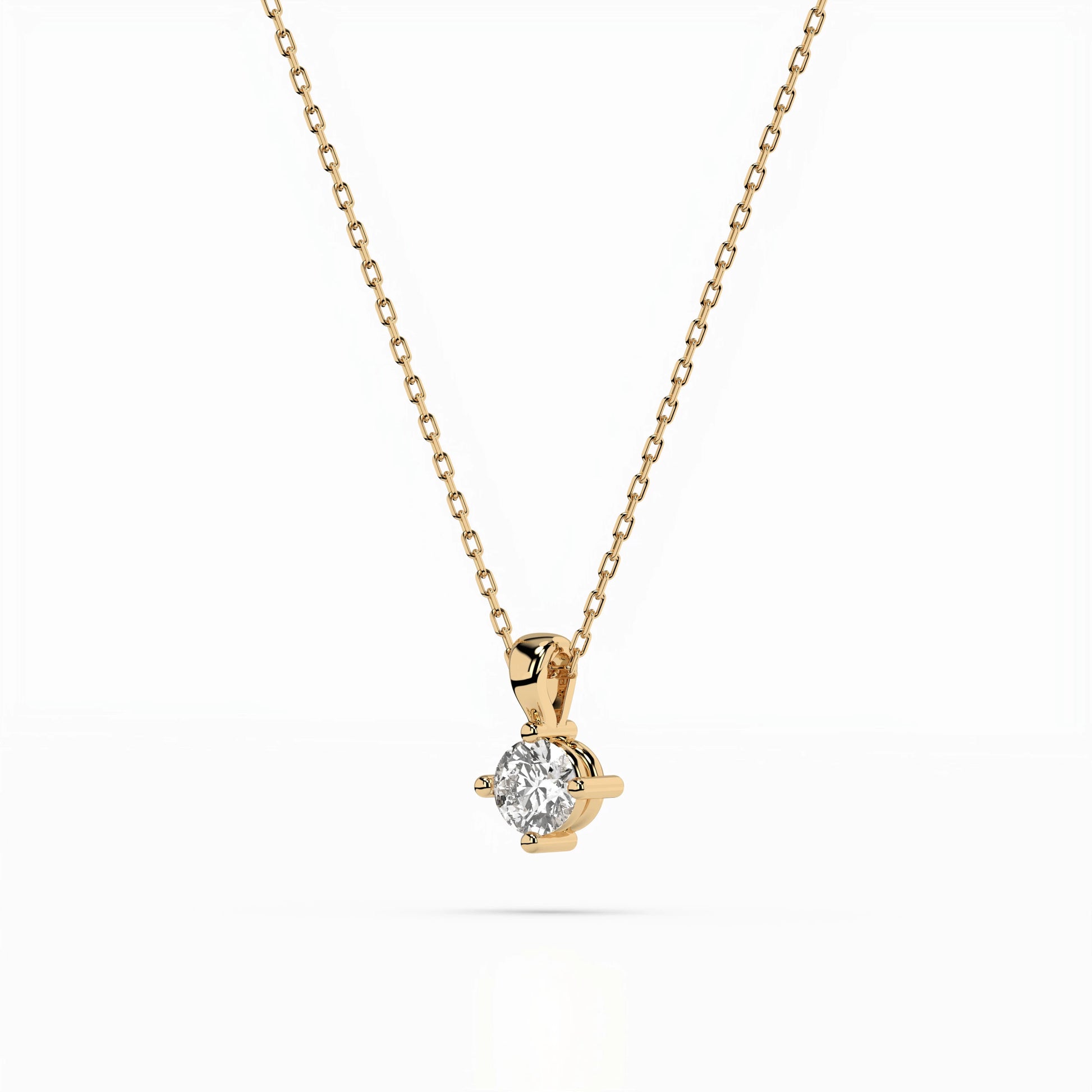 Solitaire Necklace (Round), 0.2 ct — 104-10011(3.7)