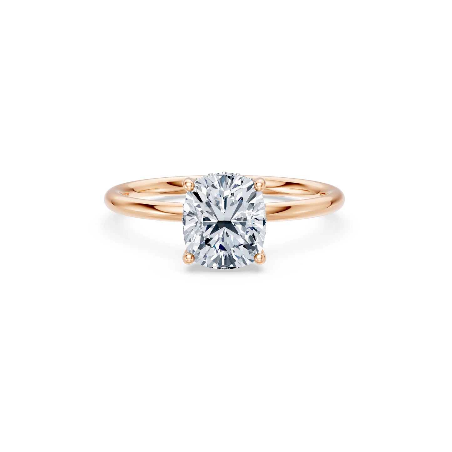 Cushion Lab Grown Diamond Micro Pave Engagement Ring 2.0ct by Qutahia Jewellery