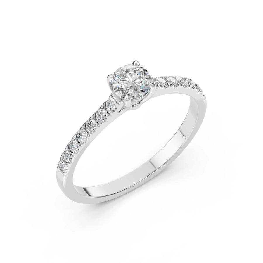 Solitaire Eternity Diamond Ring Round 0.5ct by Qutahia Jewellery