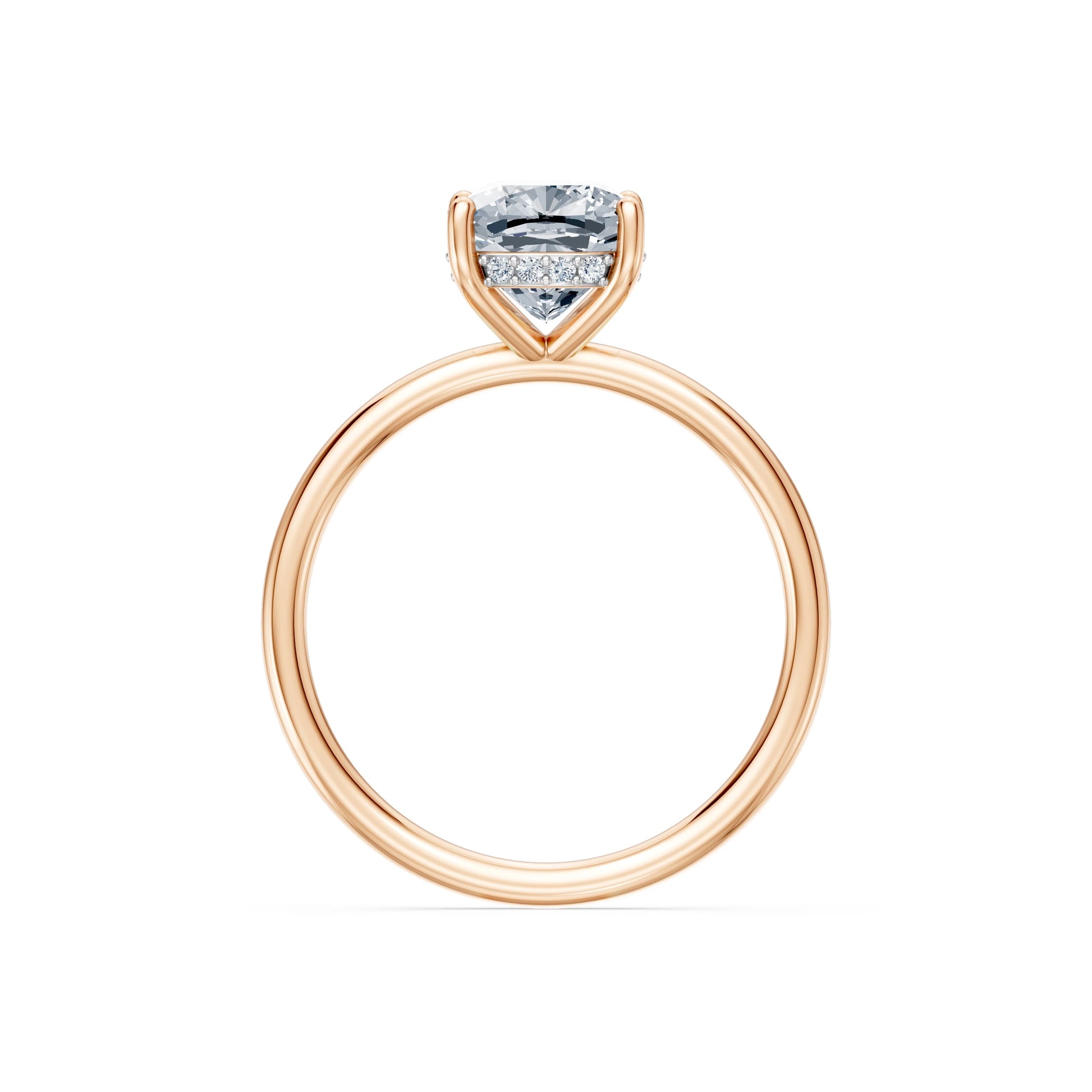 Cushion Lab Grown Diamond Micro Pave Engagement Ring 2.0ct by Qutahia Jewellery