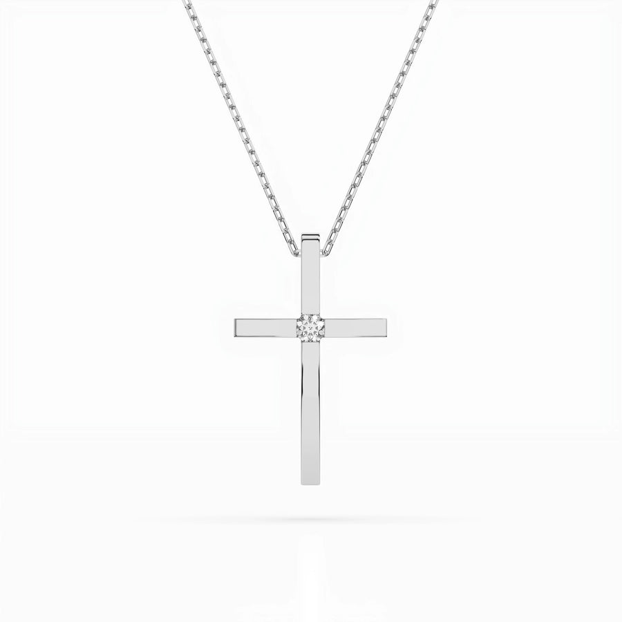 Delicate Diamond Necklace Round 0.03ct by Qutahia Jewellery