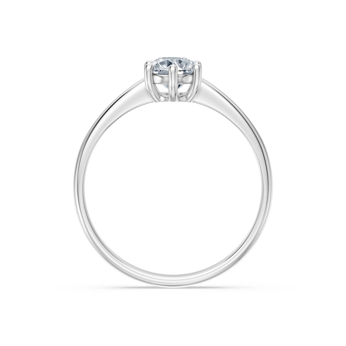 Round Brilliant Diamond Solitaire Engagement Ring 0.7ct by Qutahia Jewellery