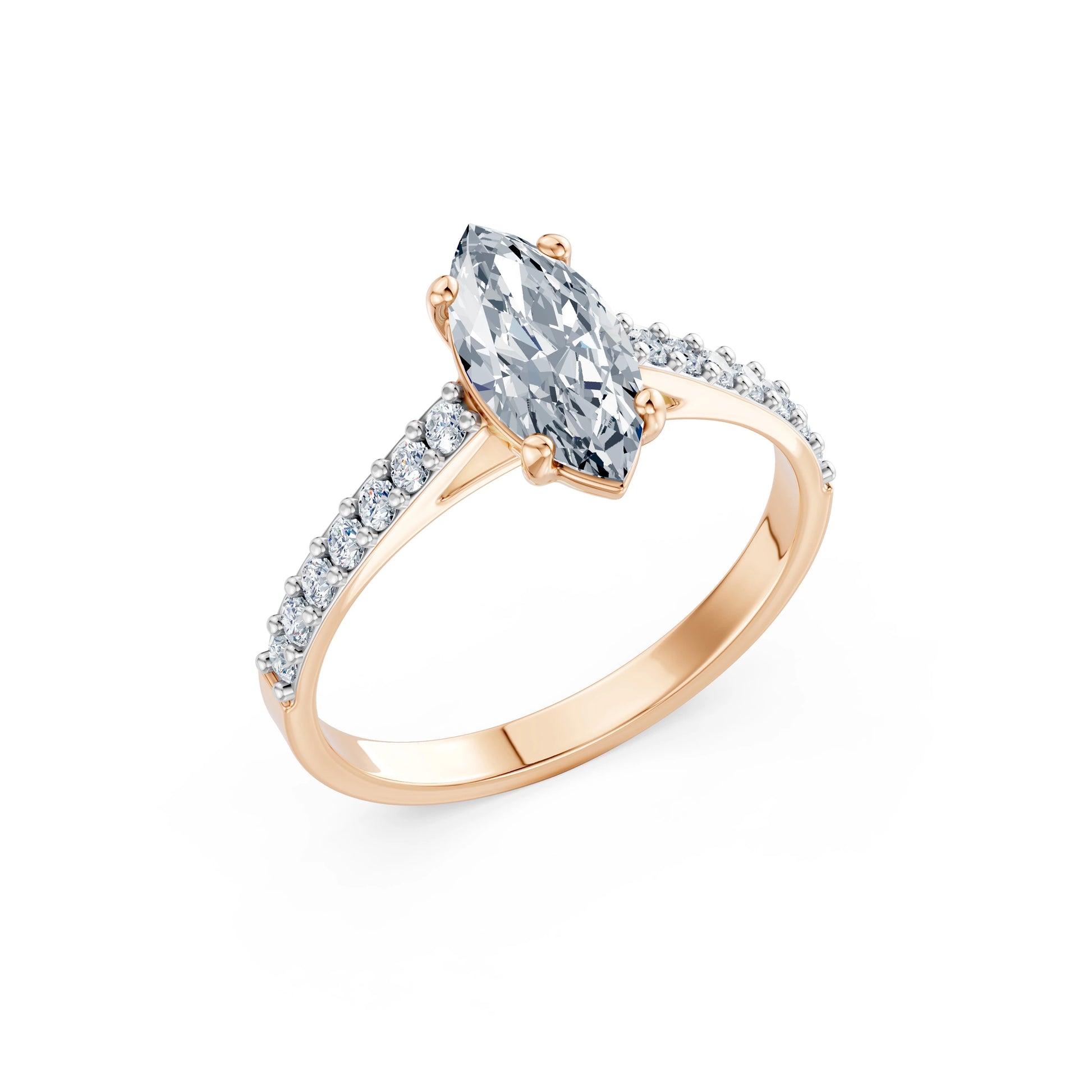 Marquise Lab Grown Diamond Slim Pave Eternity Ring 1.0ct by Qutahia Jewellery