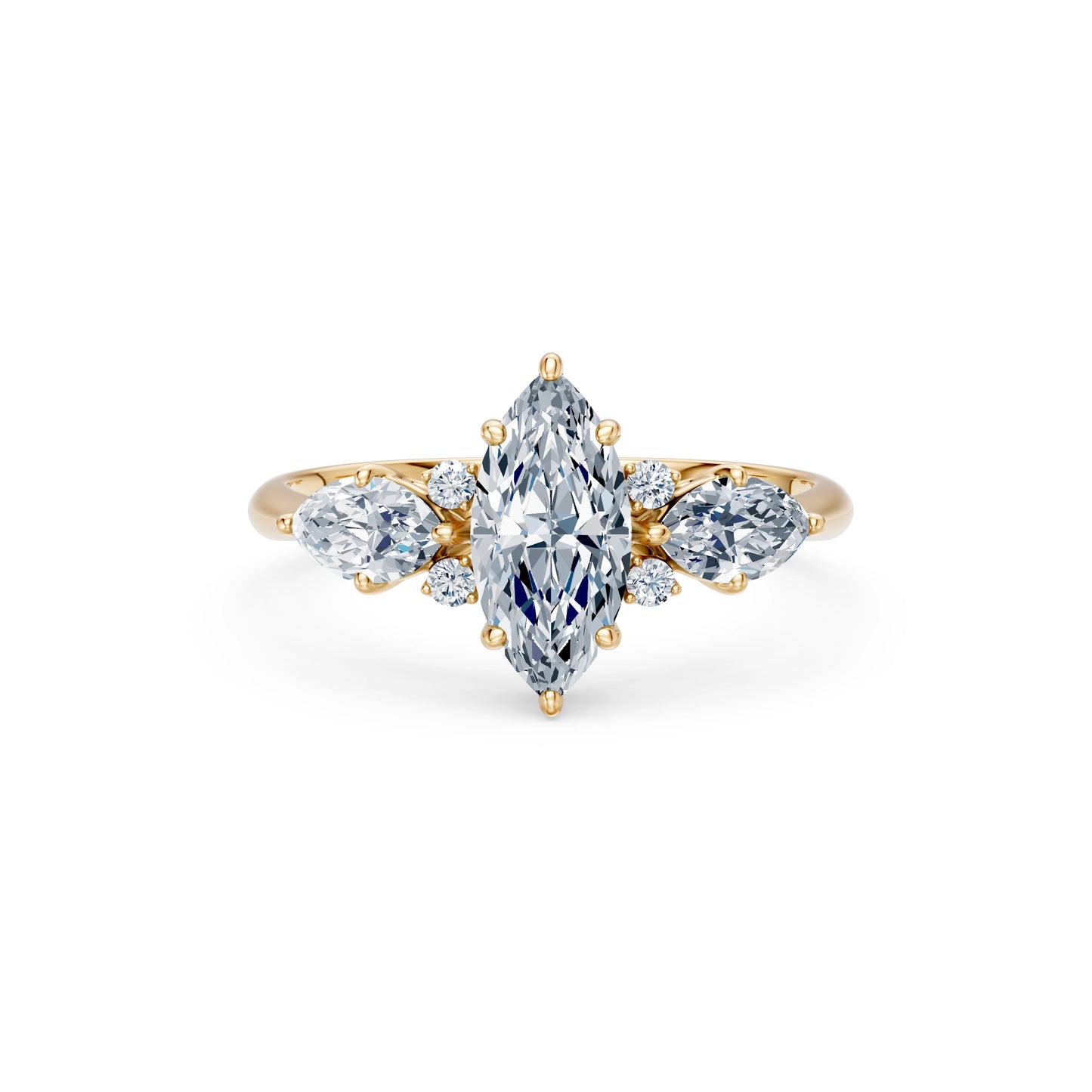 Marquise Lab Grown Diamond Side Stone Eternity Ring 1.0ct by Qutahia Jewellery