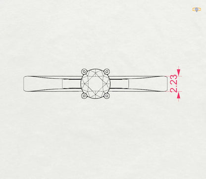 Solitaire Ring (Round), 0.3 ct — 101-10012/1(4.2)