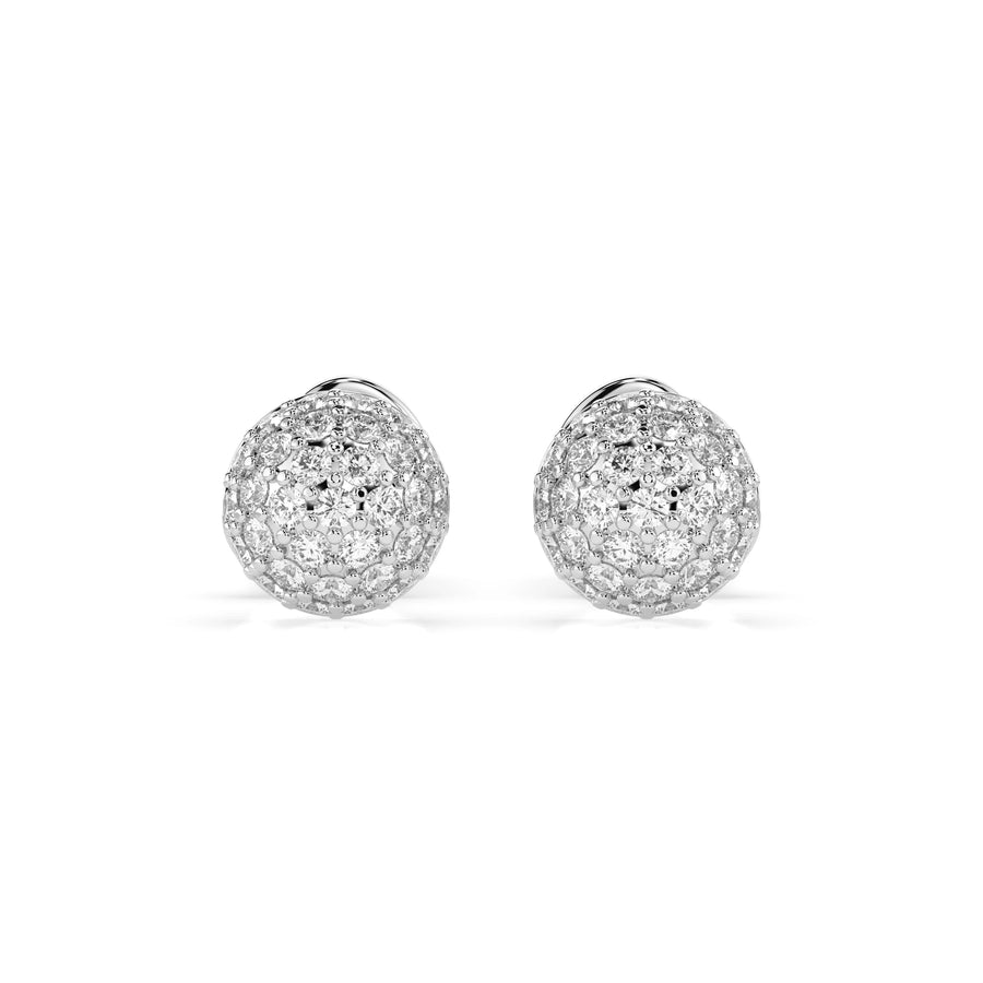 Illusion Diamond Earrings Round 0.32ct by Qutahia Jewellery