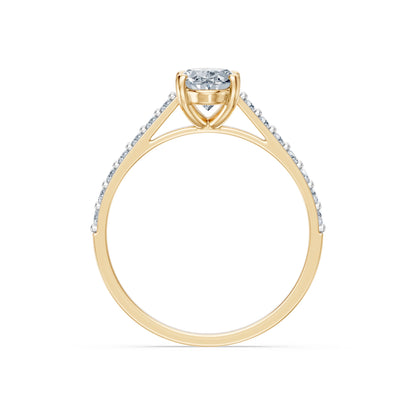 Oval Lab Grown Diamond Slim Pave Eternity Ring 1.0ct by Qutahia Jewellery