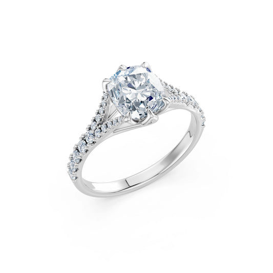 Cushion Lab Grown Diamond Micro Pave Eternity Ring 2.0ct by Qutahia Jewellery