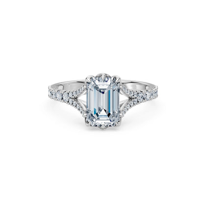 Emerald Lab Grown Diamond Micro Pave Eternity Ring 2.0ct by Qutahia Jewellery
