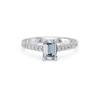 Emerald Lab Grown Diamond Slim Pave Eternity Ring 1.0ct by Qutahia Jewellery