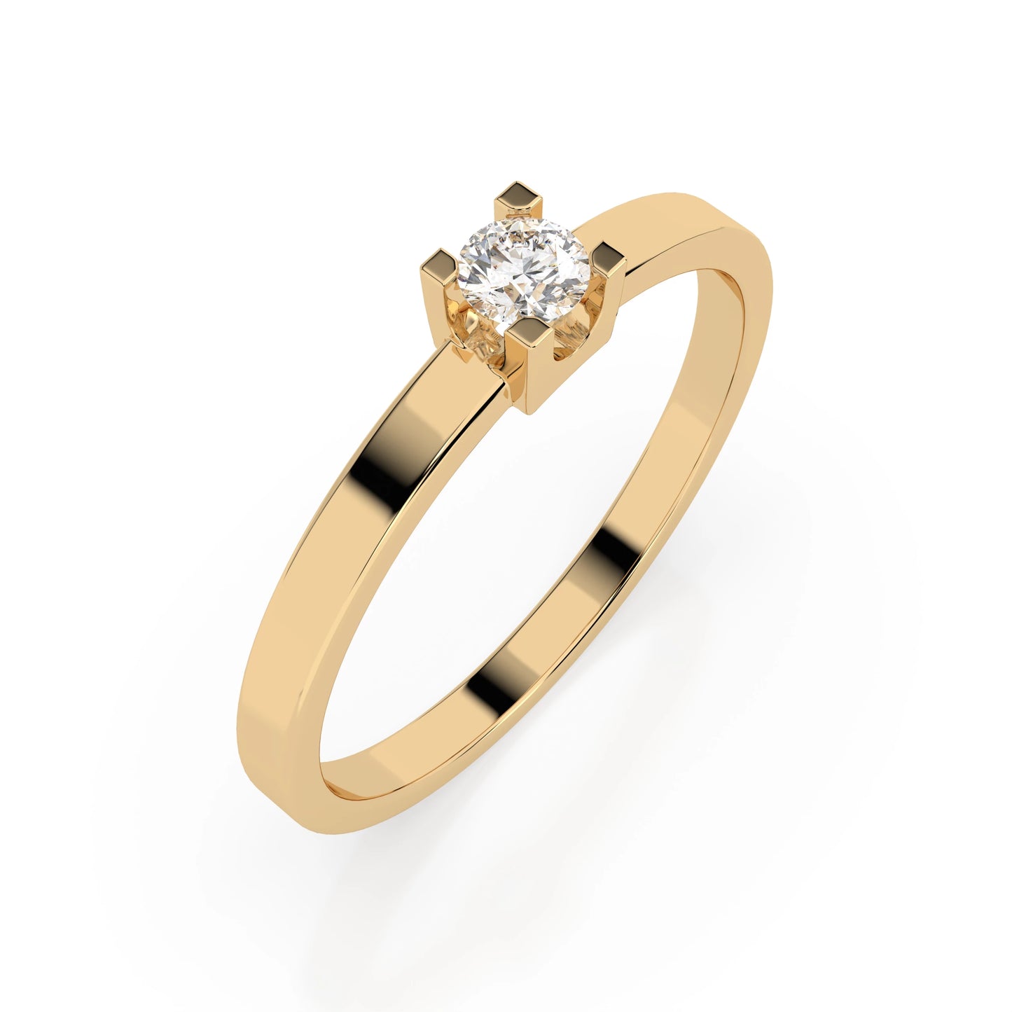 Solitaire Ring (Round), 0.1 ct — 101-10036(3.0)