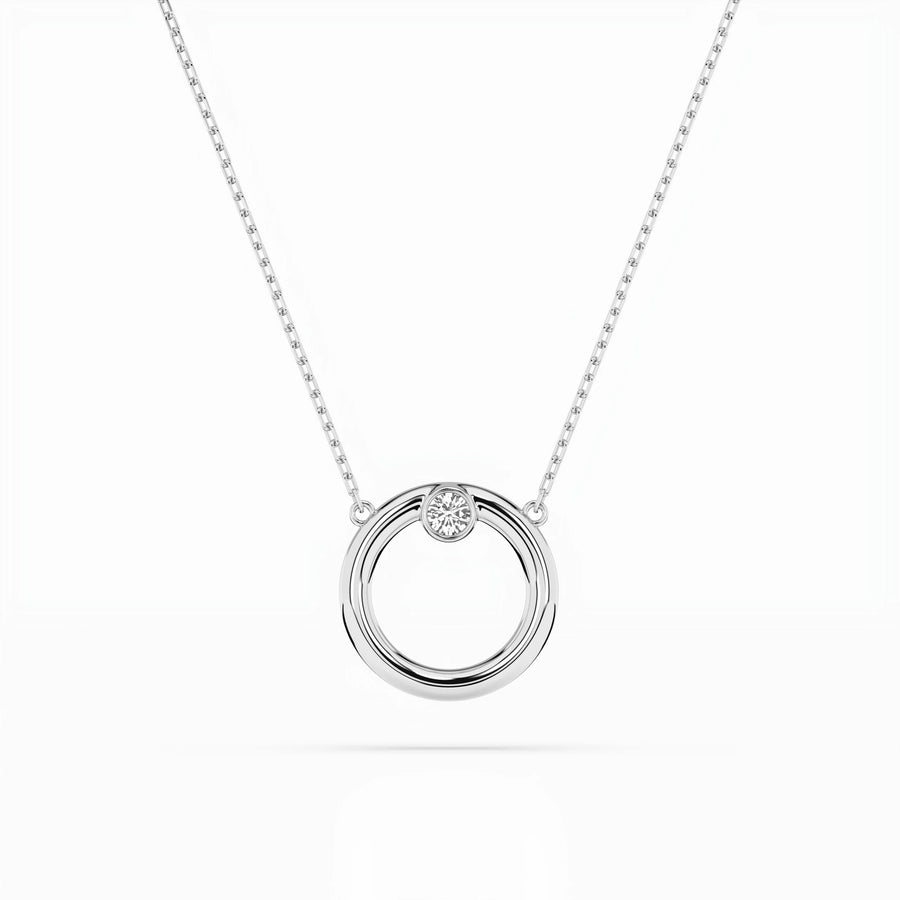 Delicate Diamond Necklace Round 0.03ct by Qutahia Jewellery