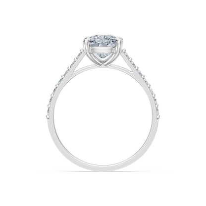 Cushion Lab Grown Diamond Slim Pave Eternity Ring 2.0ct by Qutahia Jewellery