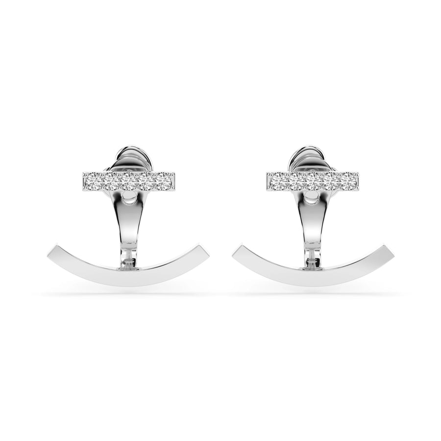 Small Diamond Earrings Round 0.15ct by Qutahia Jewellery