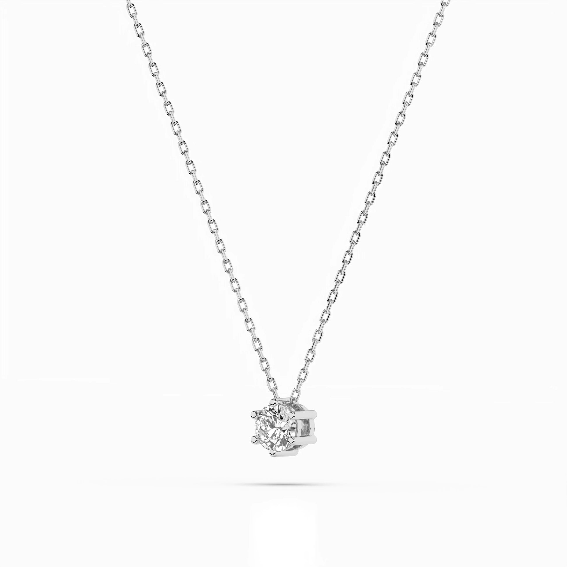 Solitaire Necklace (Round), 0.1 ct — 104-10003(3.0)