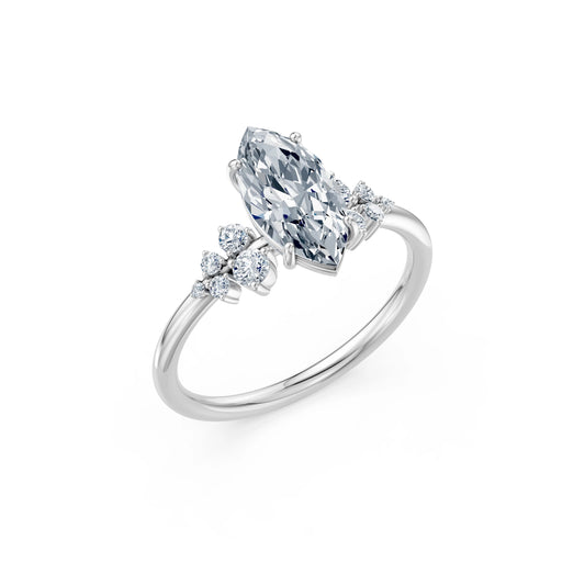 Marquise Lab Grown Diamond Classic Pave Eternity Ring 1.5ct by Qutahia Jewellery