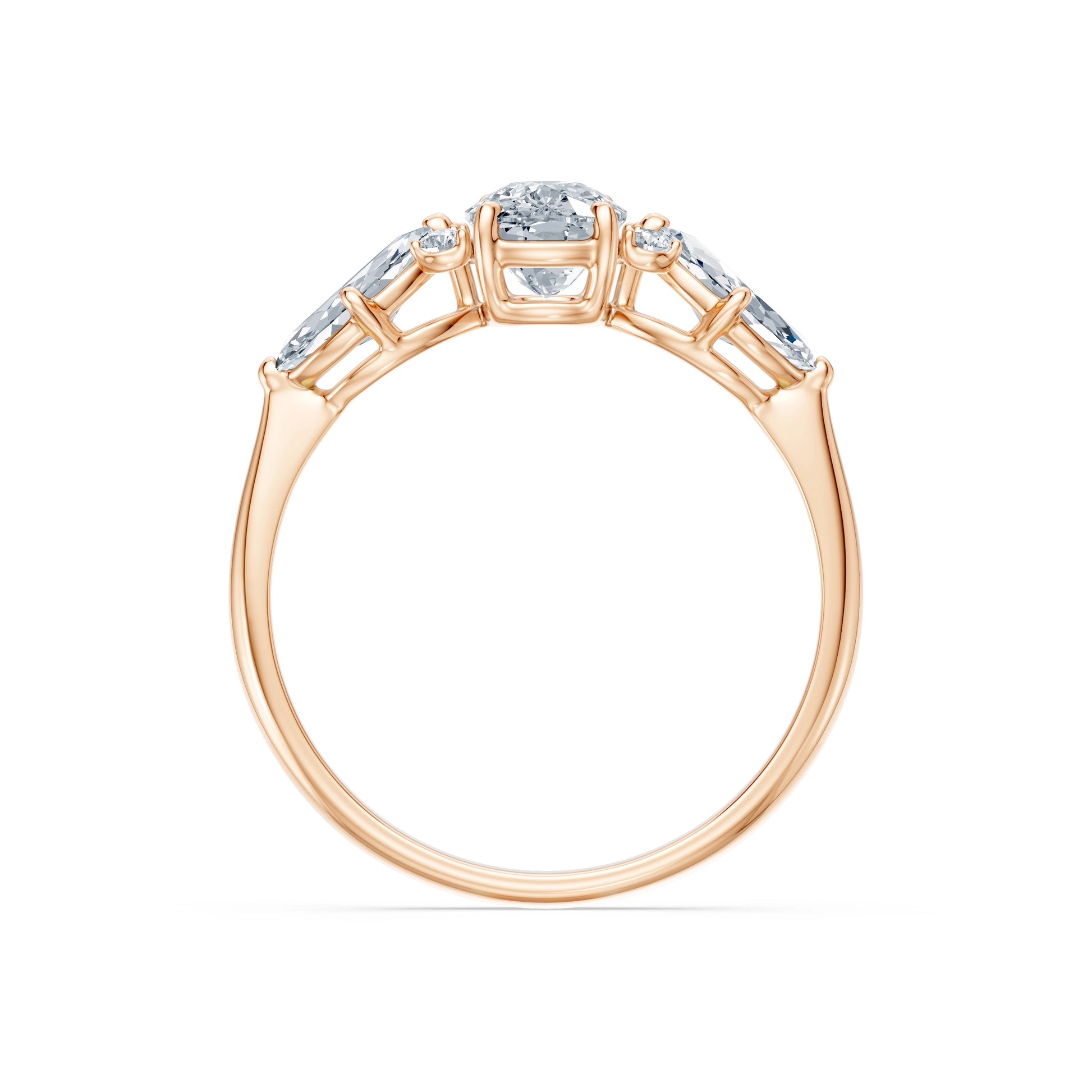 Cushion Lab Grown Diamond Side Stone Eternity Ring 1.0ct by Qutahia Jewellery