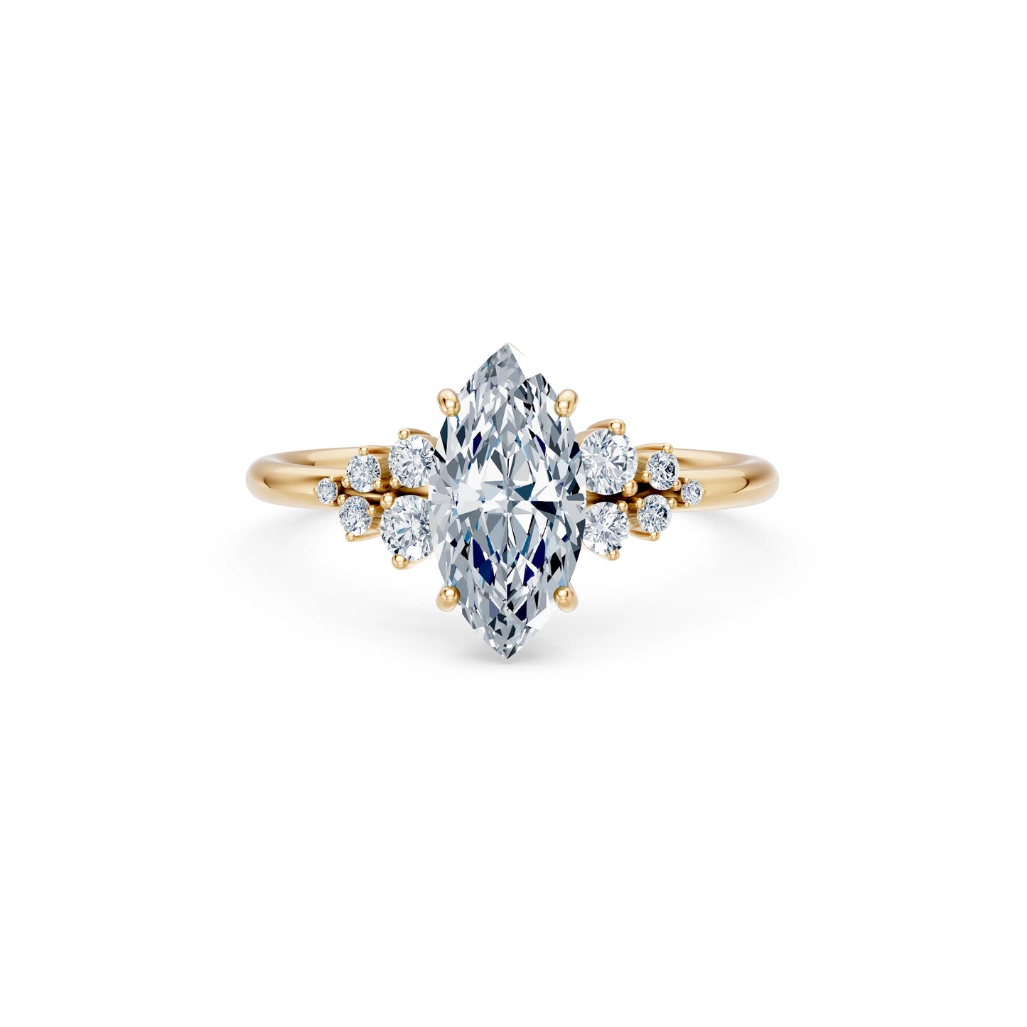 Marquise Lab Grown Diamond Classic Pave Eternity Ring 1.5ct by Qutahia Jewellery