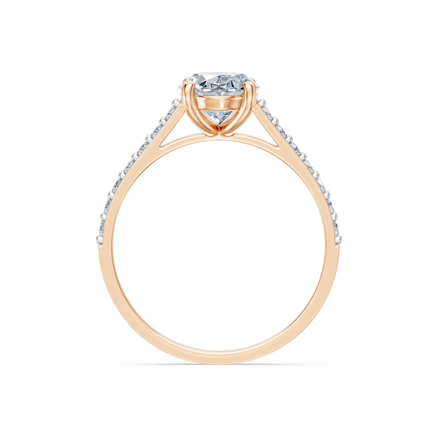 Oval Lab Grown Diamond Slim Pave Eternity Ring 1.5ct by Qutahia Jewellery
