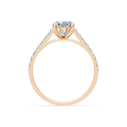 Oval Lab Grown Diamond Slim Pave Eternity Ring 1.5ct by Qutahia Jewellery