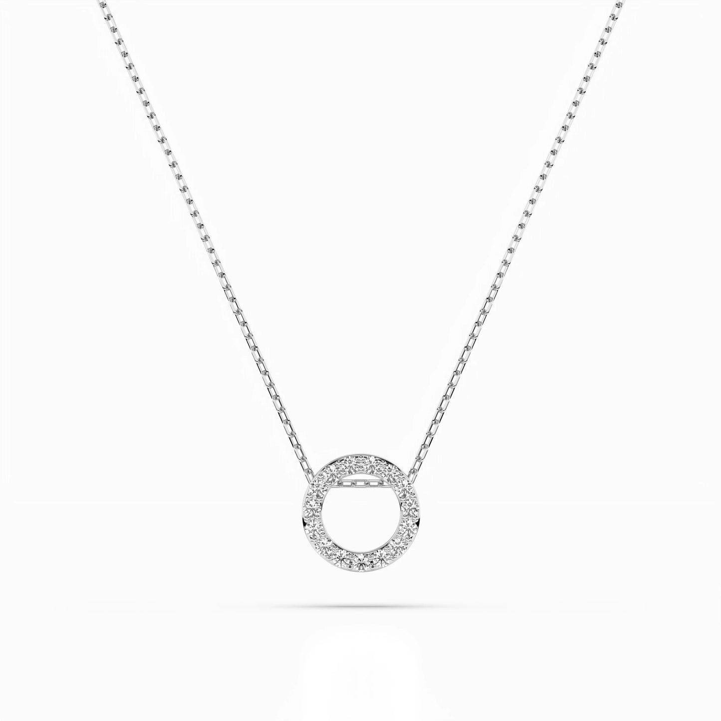 Minimalism Necklace (Round), 0.09 ct — 104-10028