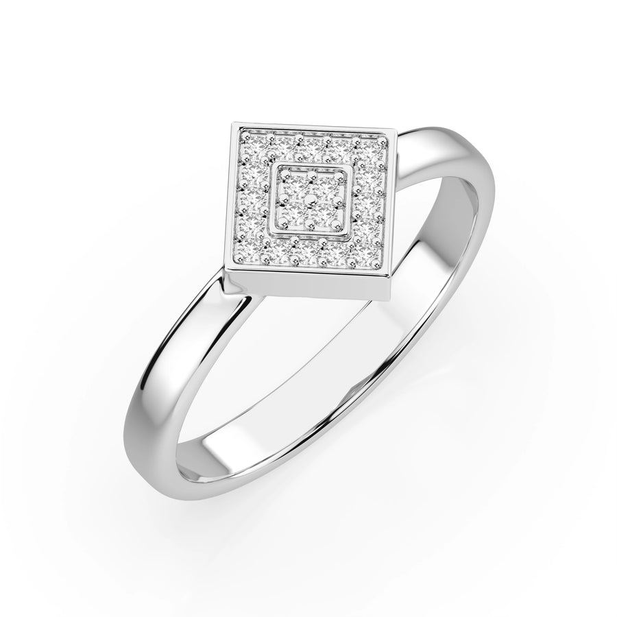 Illusion Diamond Ring Round 0.1ct by Qutahia Jewellery