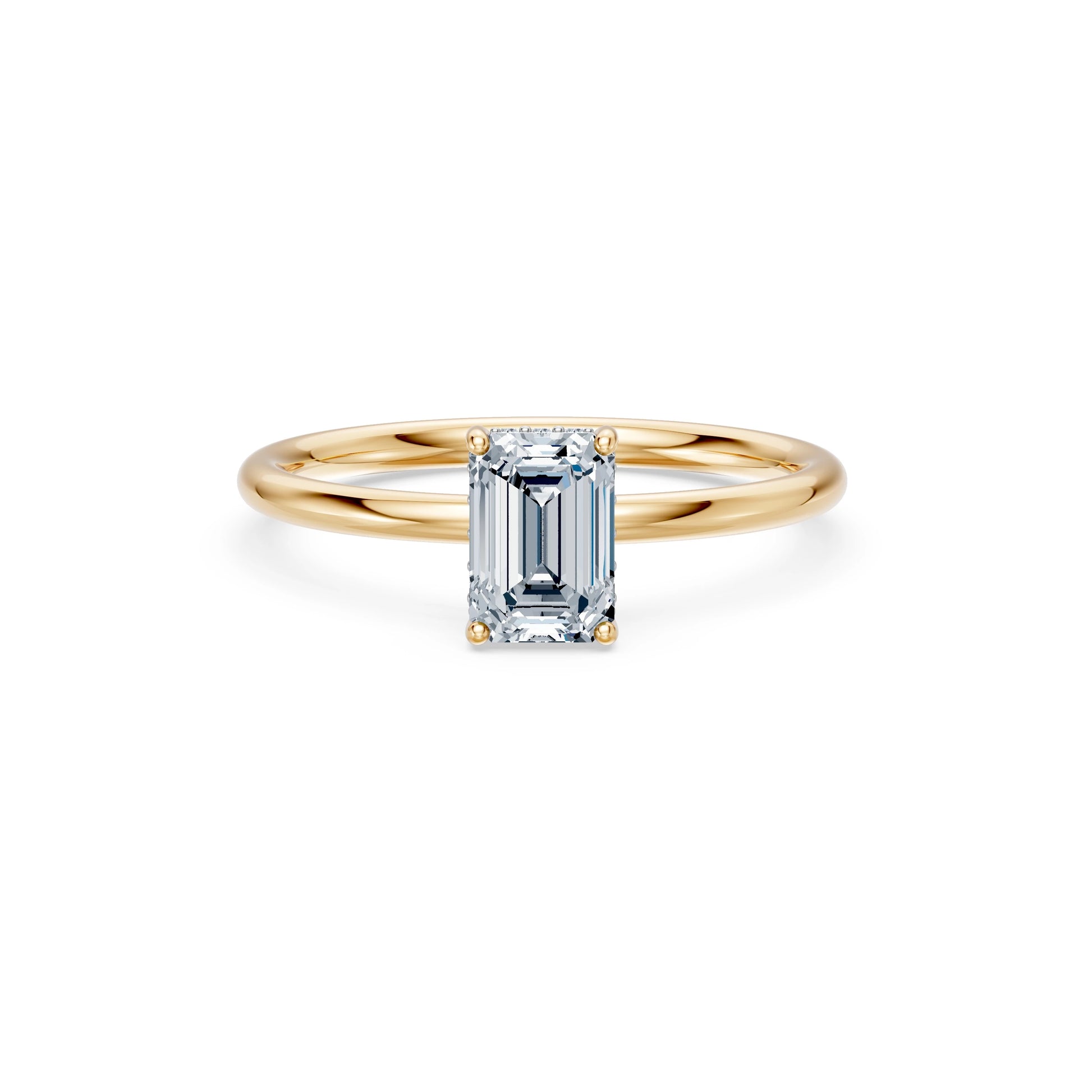 Emerald Lab Grown Diamond Micro Pave Engagement Ring 1.0ct by Qutahia Jewellery
