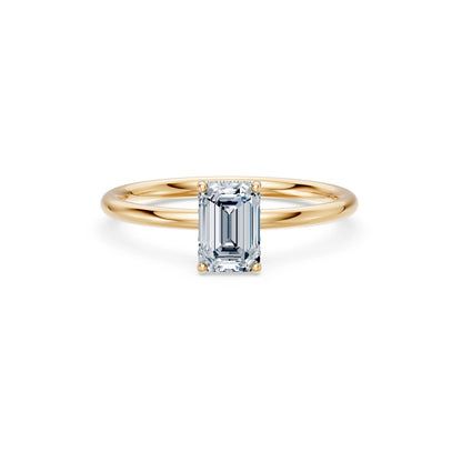 Emerald Lab Grown Diamond Micro Pave Engagement Ring 1.0ct by Qutahia Jewellery