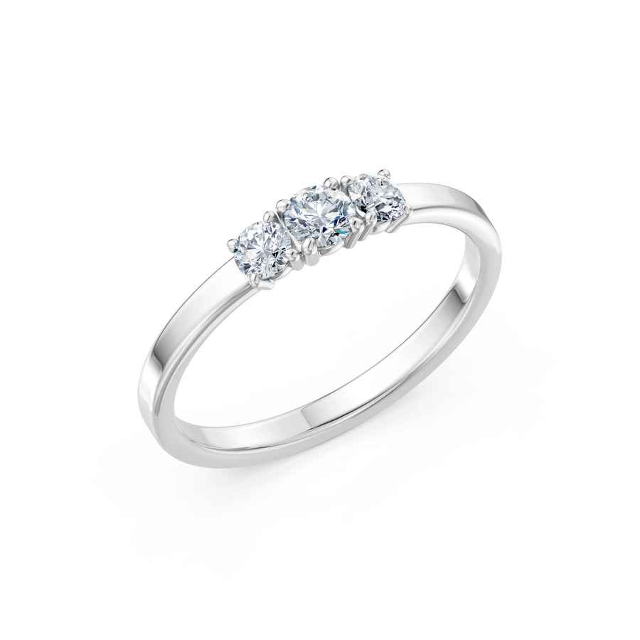 Solitaire Eternity Diamond Ring Round Brilliant 0.15ct by Qutahia Jewellery