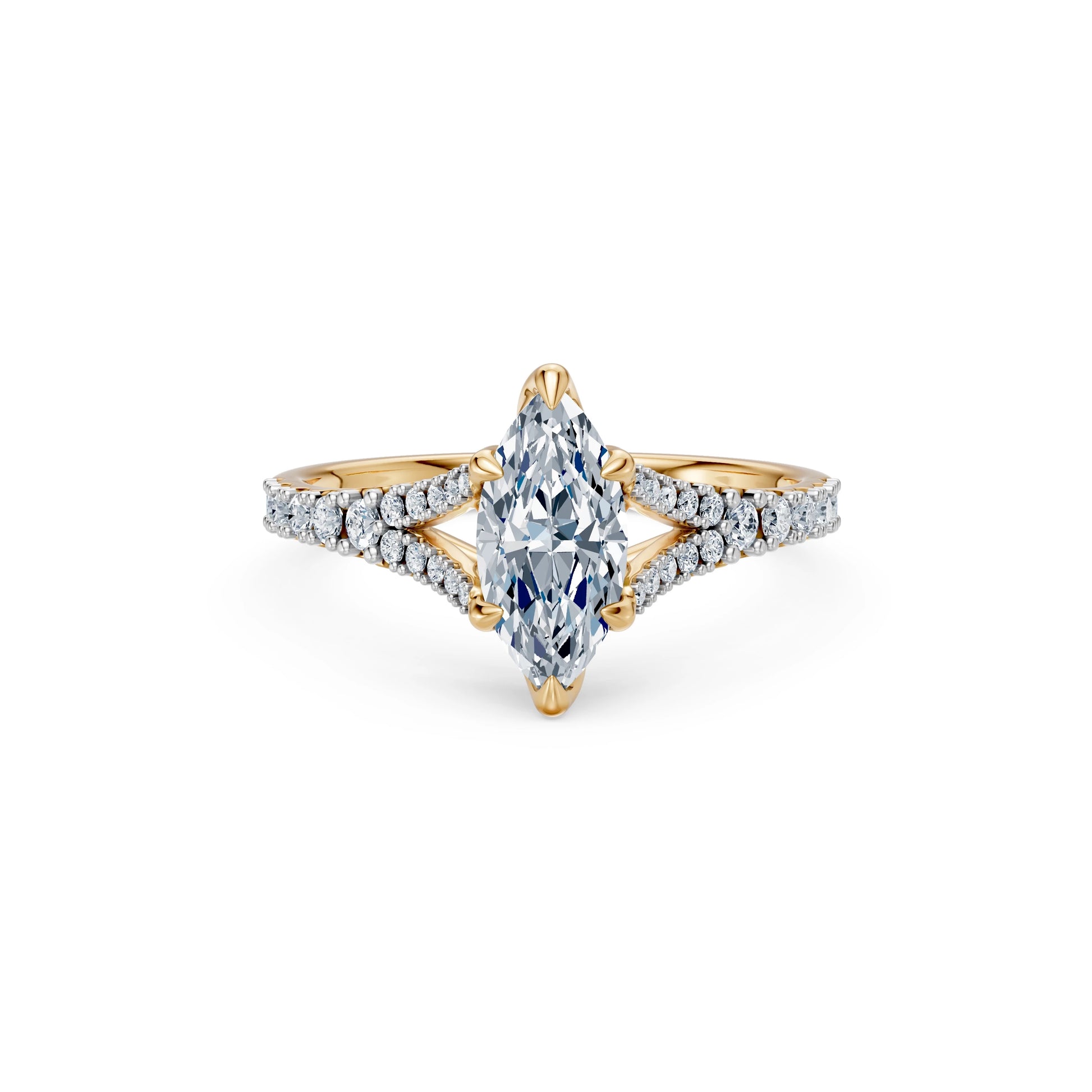 Marquise Lab Grown Diamond Micro Pave Eternity Ring 1.0ct by Qutahia Jewellery