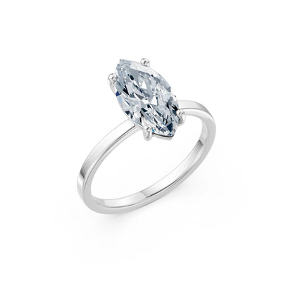 Marquise Lab Grown Diamond Solitaire Engagement Ring 2.0ct by Qutahia Jewellery