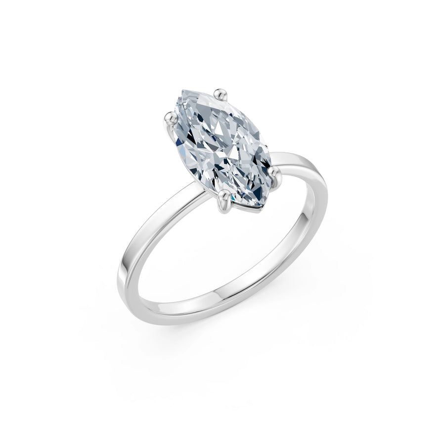 Marquise Lab Grown Diamond Solitaire Engagement Ring 2.0ct by Qutahia Jewellery