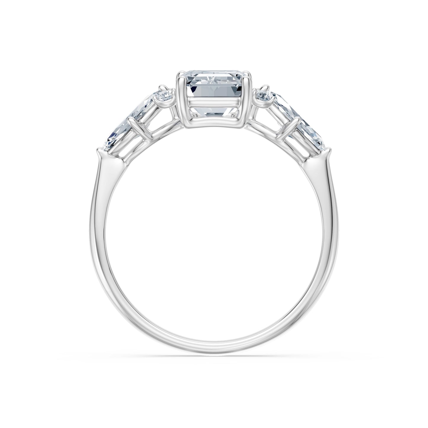 Emerald Lab Grown Diamond Side Stone Eternity Ring 2.0ct by Qutahia Jewellery