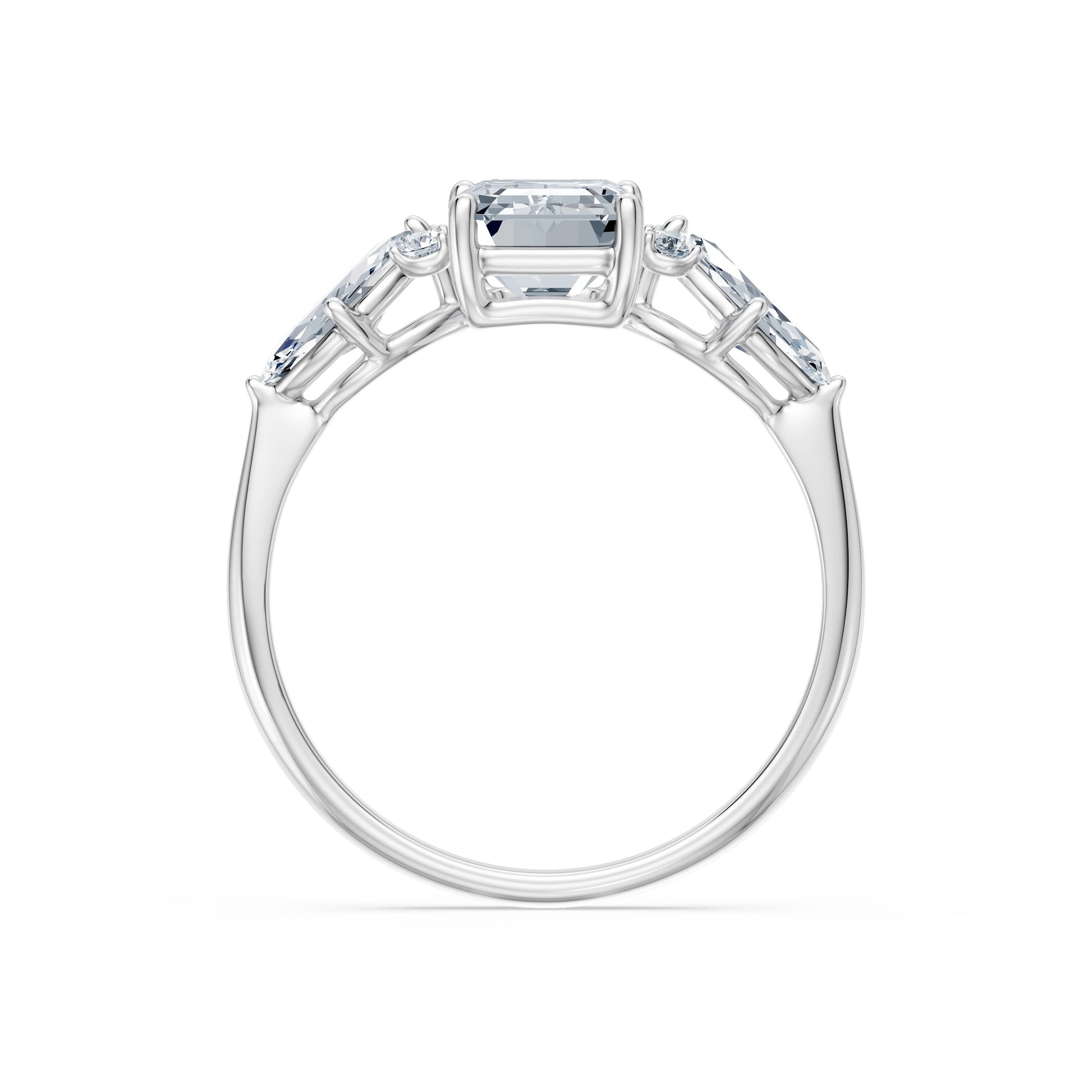 Emerald Lab Grown Diamond Side Stone Eternity Ring 2.0ct by Qutahia Jewellery