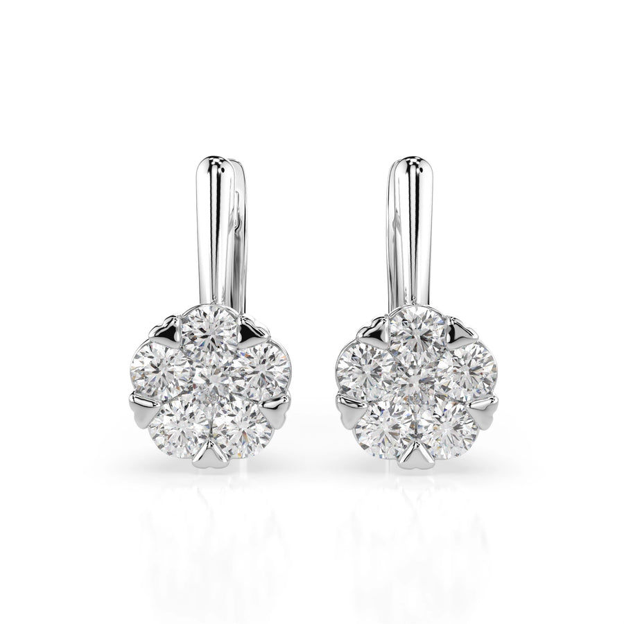 Illusion Diamond Earrings Round 0.3ct by Qutahia Jewellery