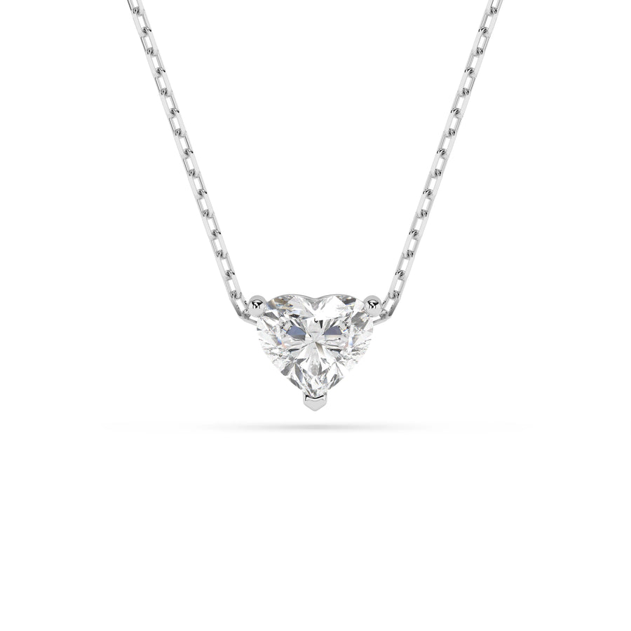 Solitaire Necklace (Heart), 0.3 ct — 104-10066(0.30)HRT