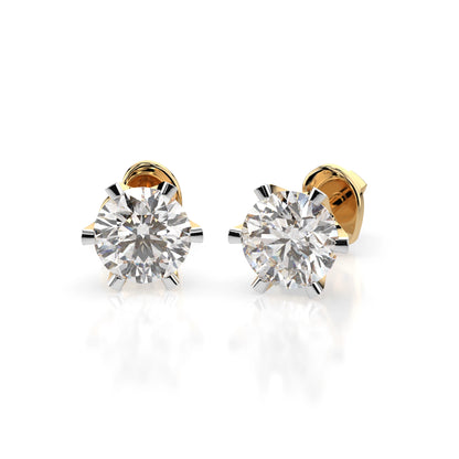 Solitaire Butterfly Earring (Round), 0.9 ct — 102-10040/1(4.8)