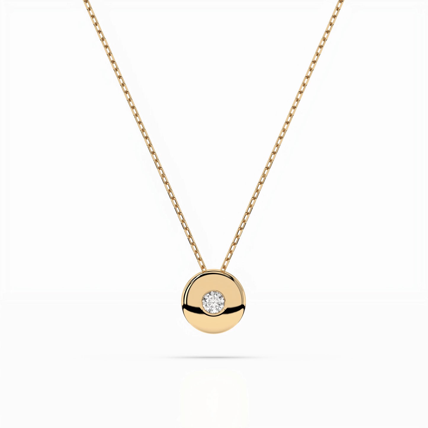 Solitaire Necklace (Round), 0.04 ct — 104-10015(2.2)